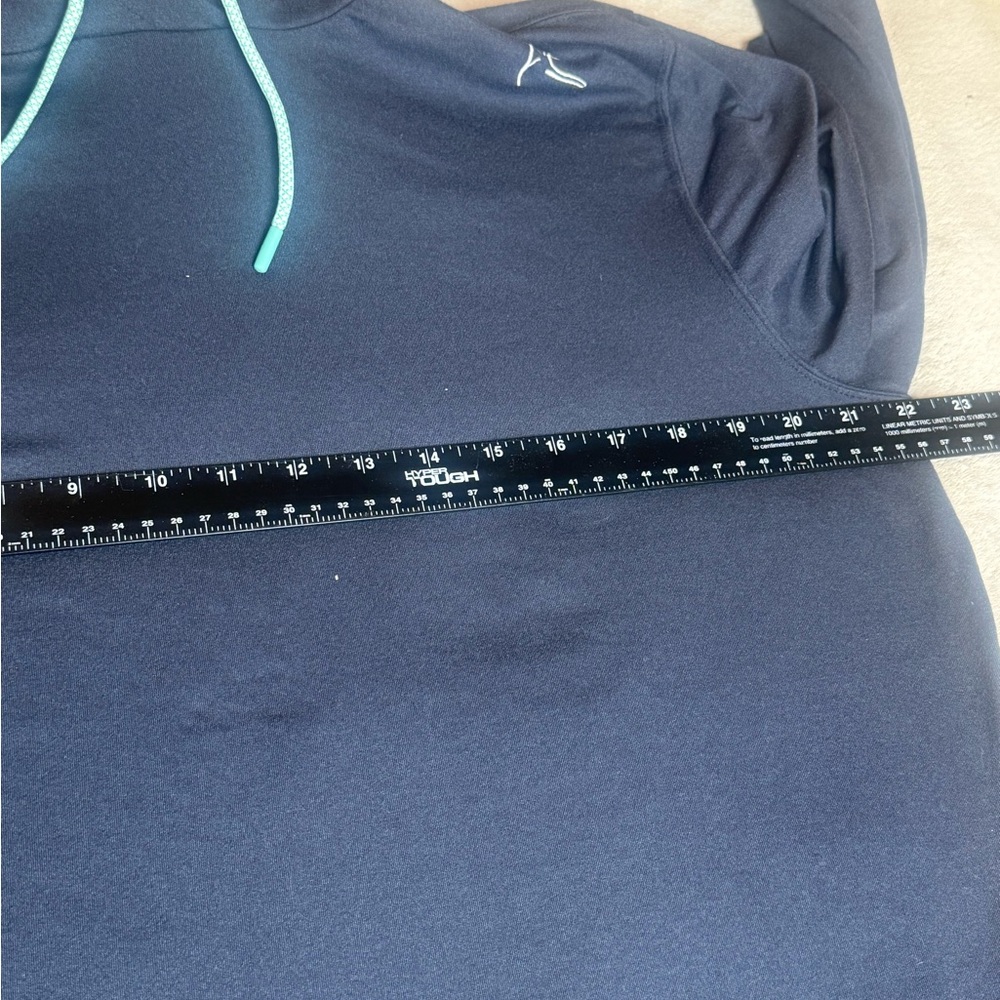 Rhoback Hesi Navy Performance Hoodie Teal Accents Medium - Picture 9 of 14